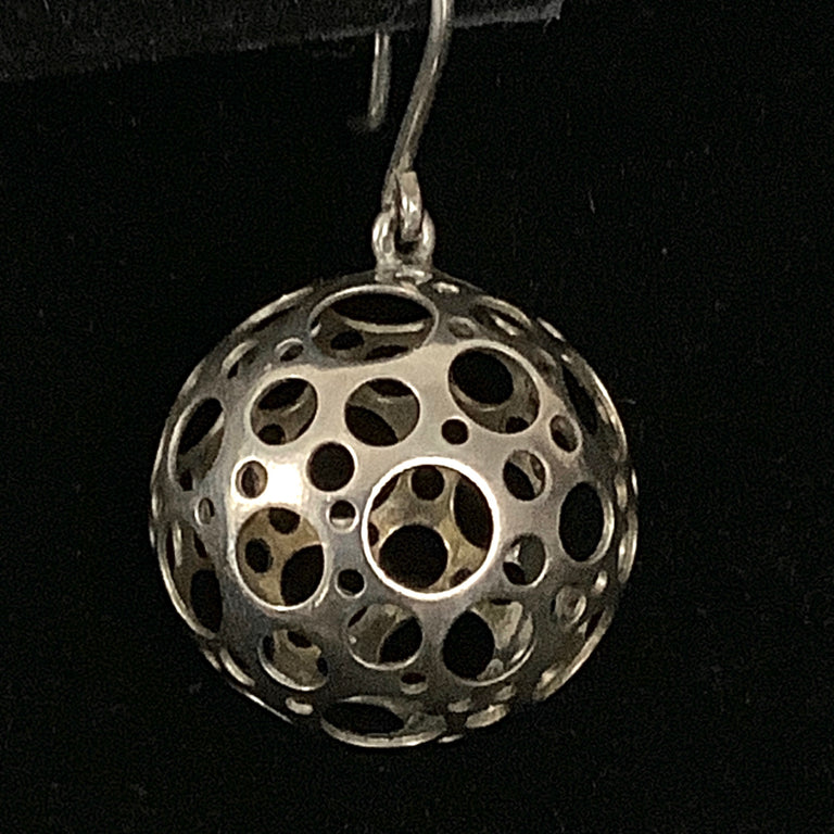Sterling Silver Globe Earrings
