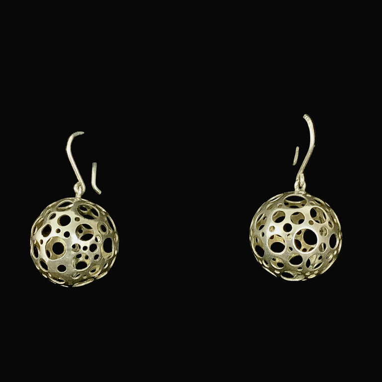 Sterling Silver Globe Earrings