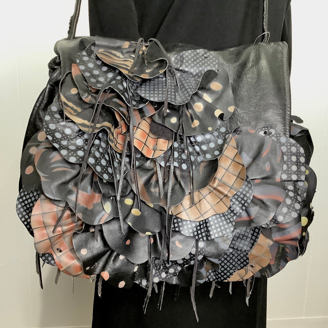 Vintage Leather Appliqued Purse