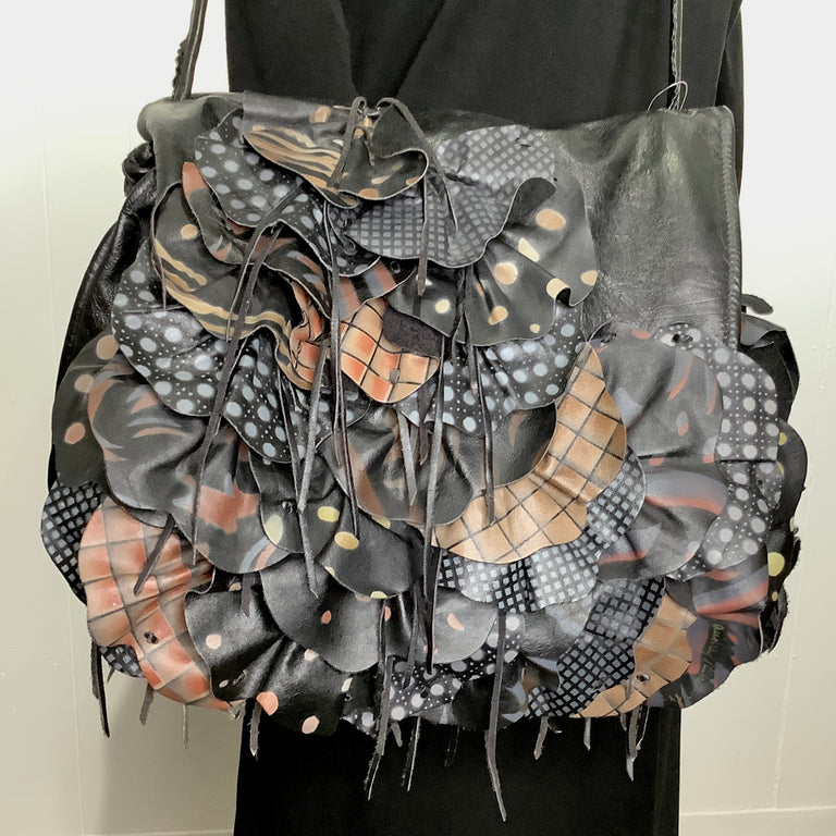 Vintage Leather Appliqued Purse