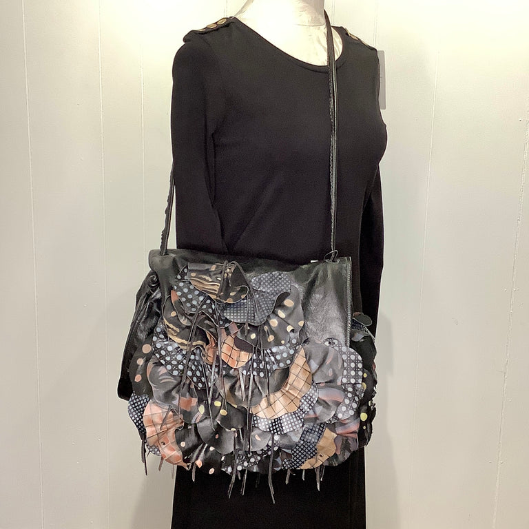 Vintage Leather Appliqued Purse