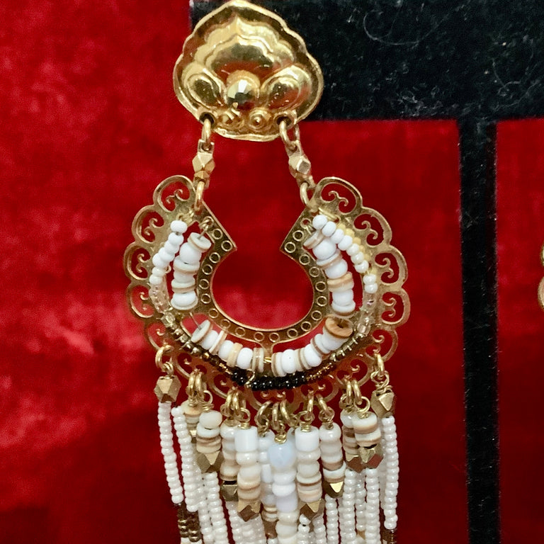 White Chandelier Earrings