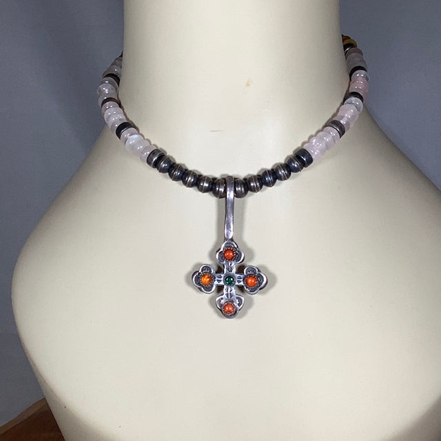 Sterling Silver & Rose Quartz Necklace