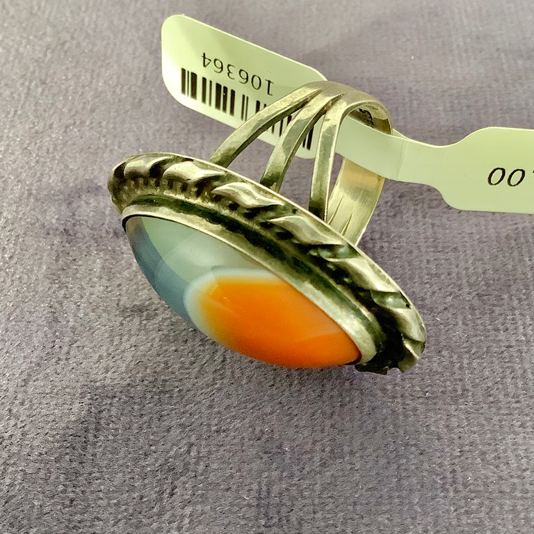 Agate and Sterling Ring