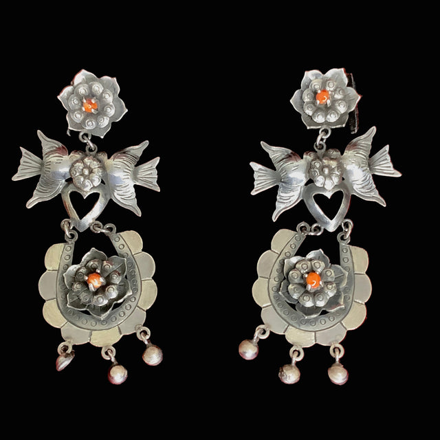 Bird & Flower Earrings