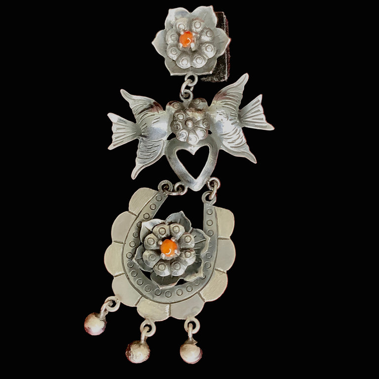 Bird & Flower Earrings