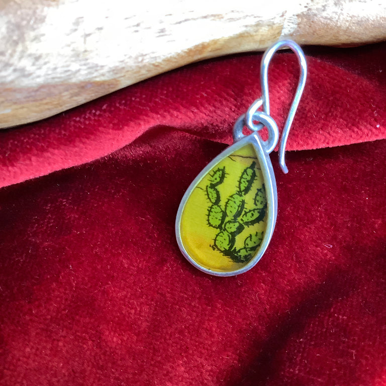 Sterling Silver & Cactus Earrings