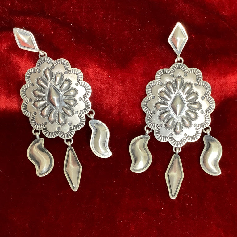 Sterling Silver Concho Earrings