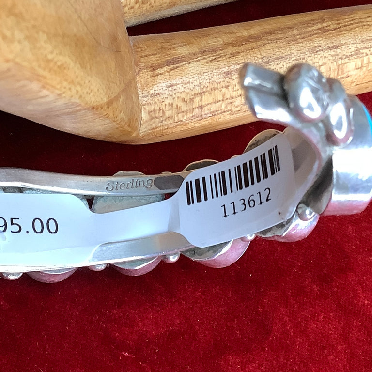 Sterling Cuff - 10 Turquoise Stones