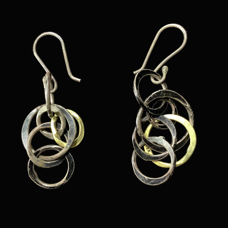 Silver & Gold Circle Earrings