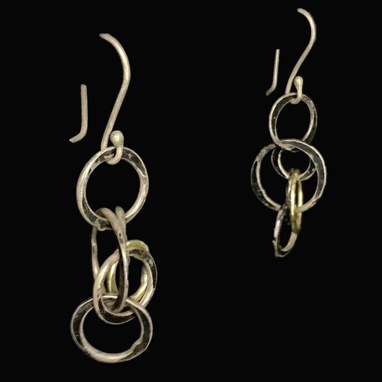 Silver & Gold Circle Earrings