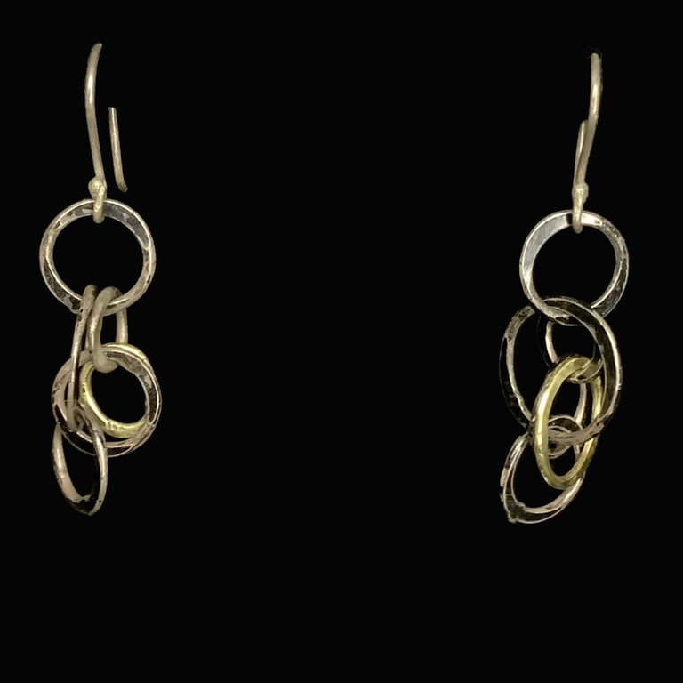 Silver & Gold Circle Earrings