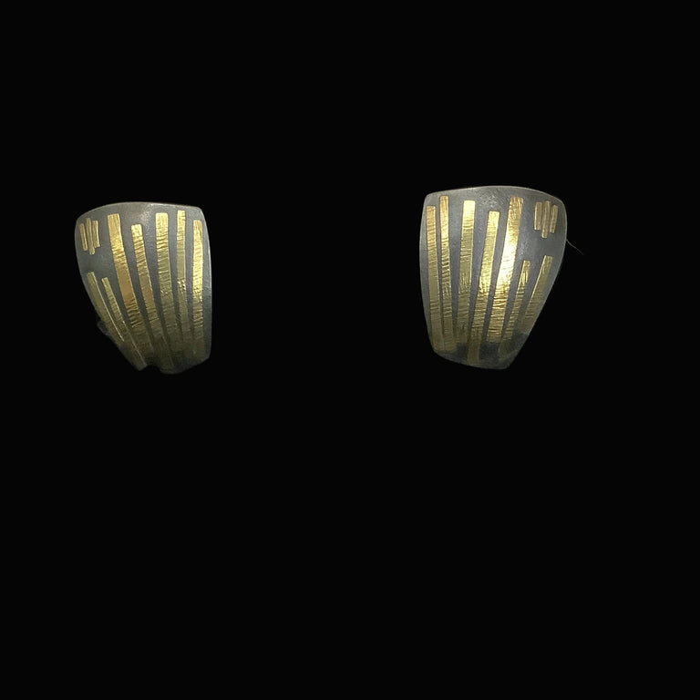 Oxidzed Silver with 18k Gold Earrings
