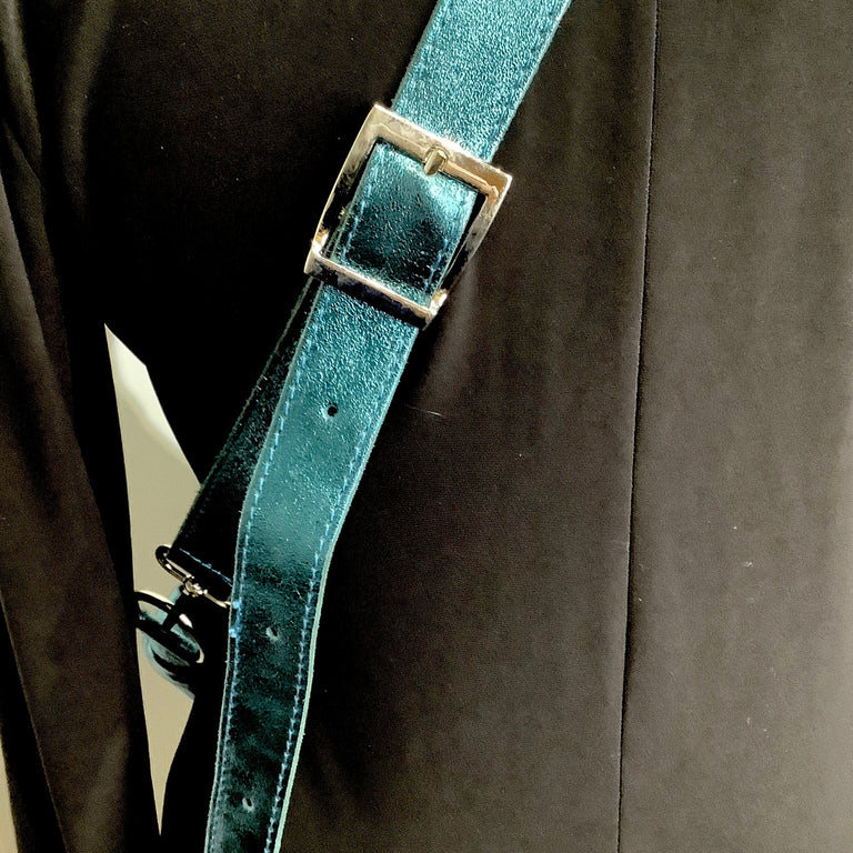 Metallic Blue Purse by Italy