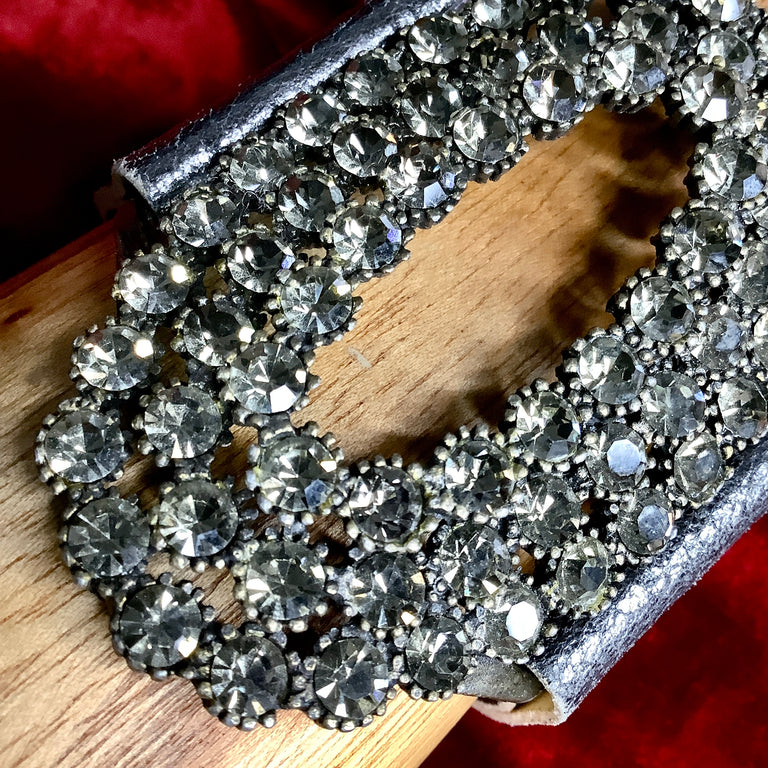 Leather and Rhinestone Bracelet