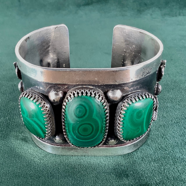 Sterling and Malachite Cuff