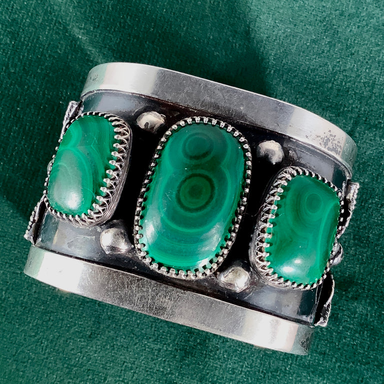 Sterling and Malachite Cuff