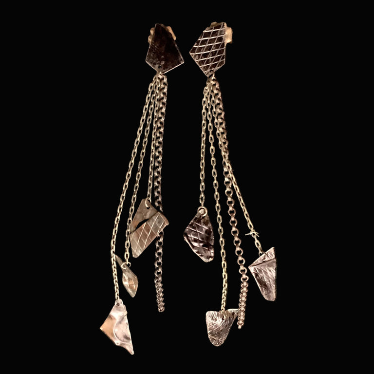 Oxidized Silver Dangle Earrings