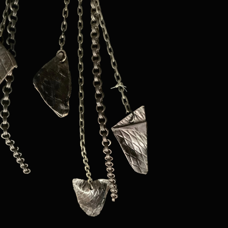 Oxidized Silver Dangle Earrings