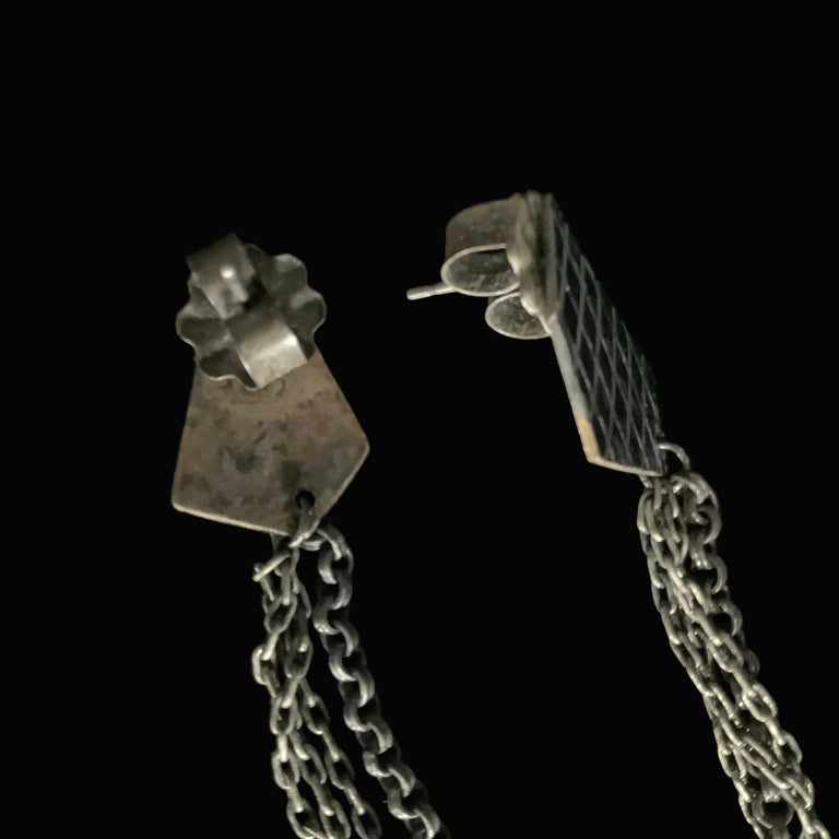 Oxidized Silver Dangle Earrings