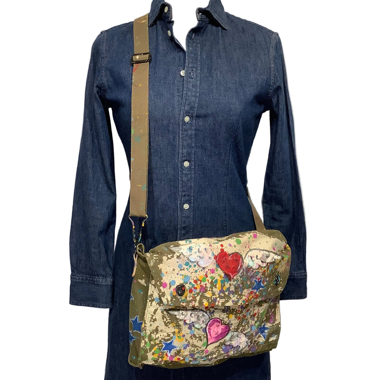 Hand-painted Messenger Bag