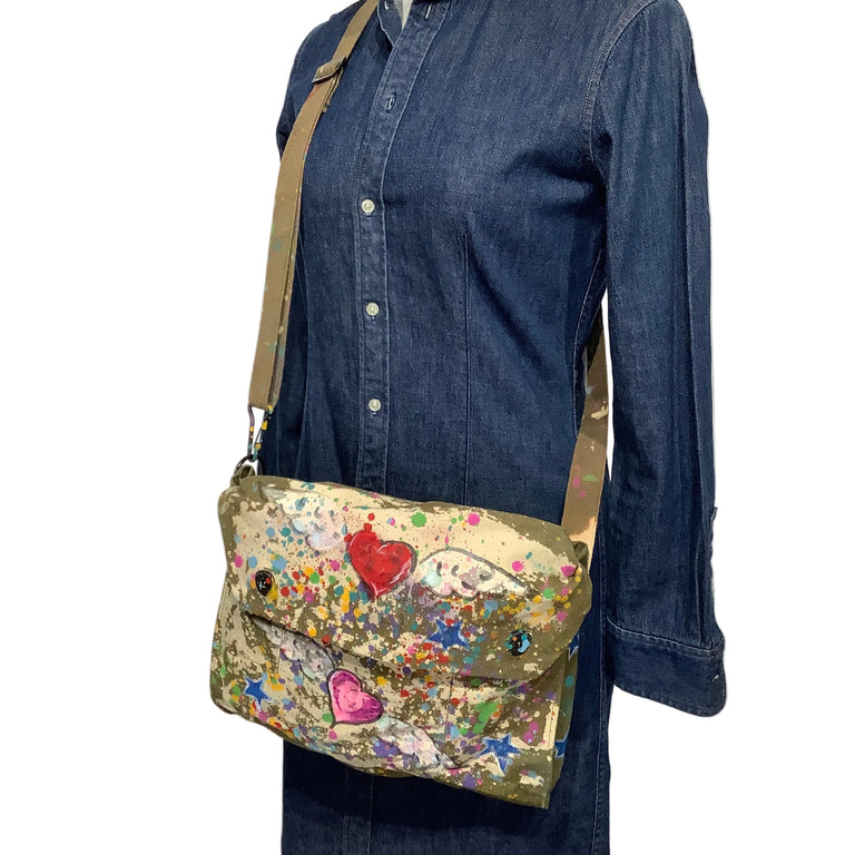 Hand-painted Messenger Bag