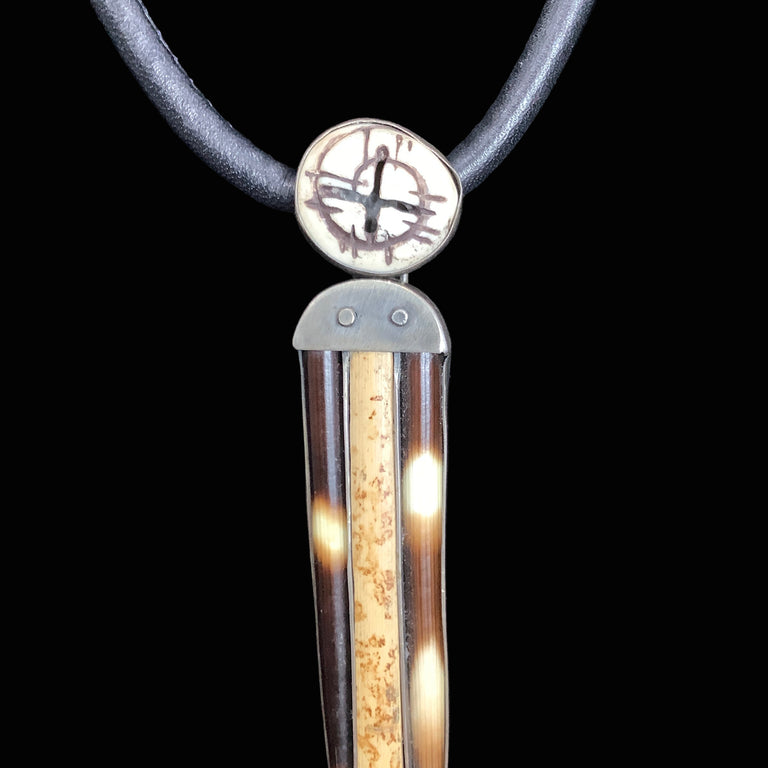 Porcupine Quill Pendant on Leather Cord