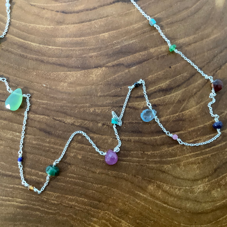 Dainty Mixed Gemstone Necklace