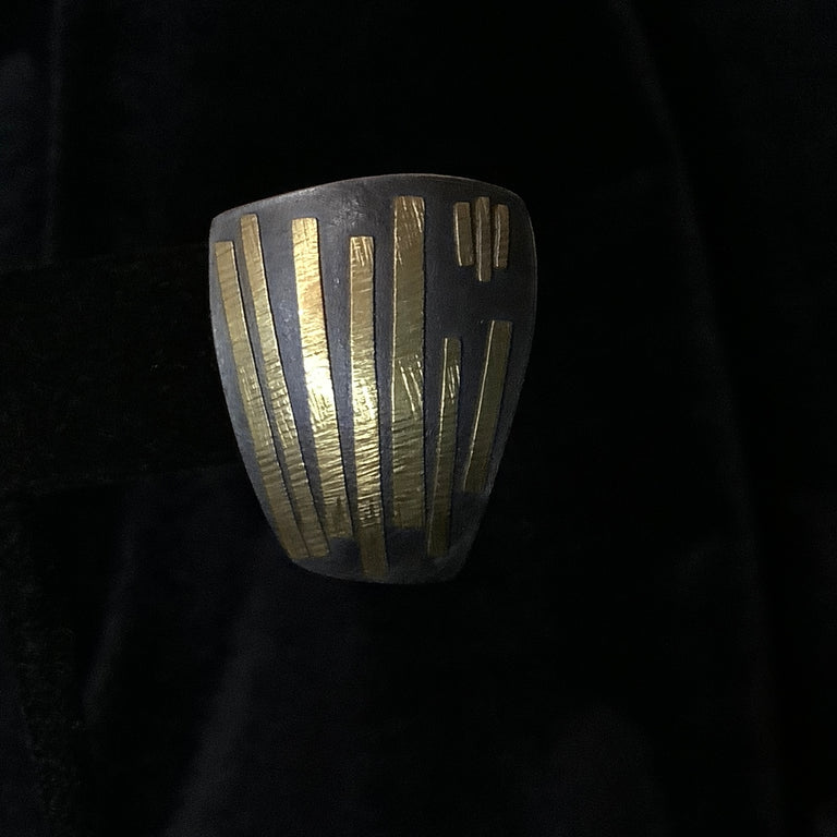 Oxidzed Silver with 18k Gold Earrings