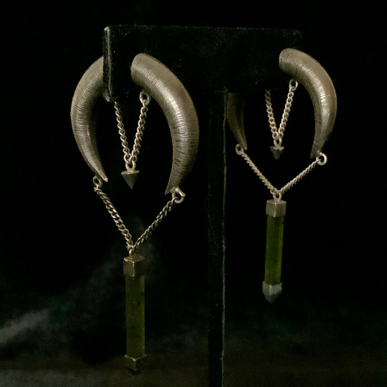 Sterling and Jade Earrings