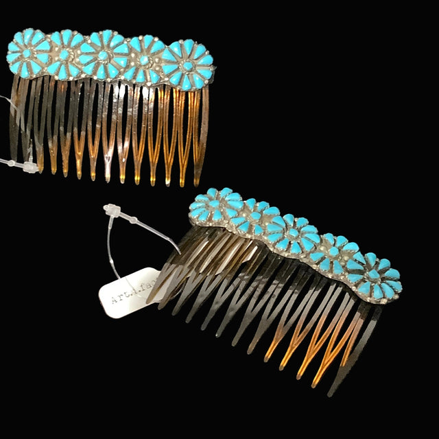 Turquoise Flower Hair Comb