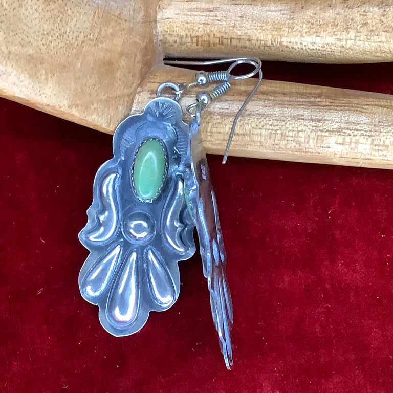 Earrings - Repoussé and Turquoise