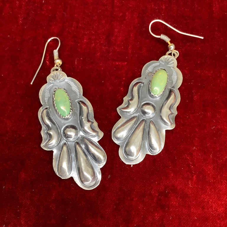 Earrings - Repoussé and Turquoise