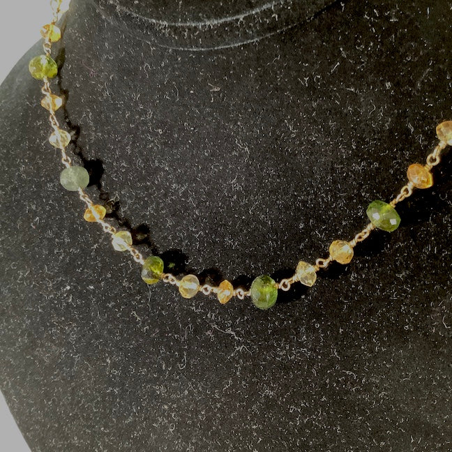 Citrine and Green Garnet Necklace