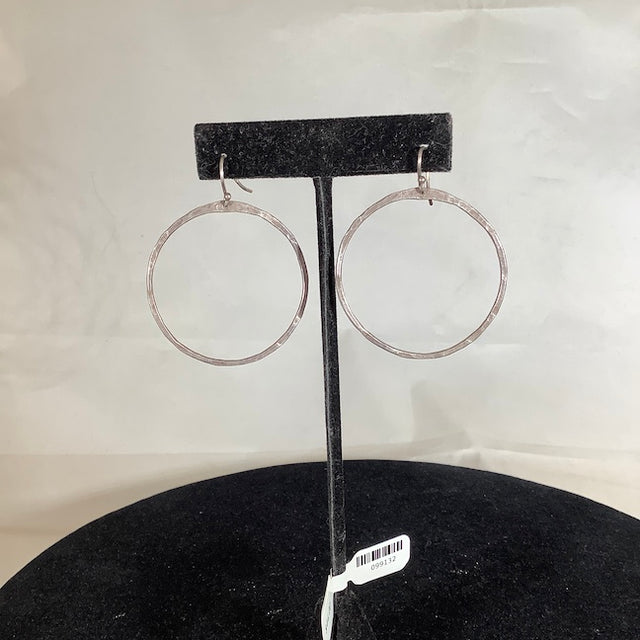 Hammered Sterling Silver Hoop Earrings