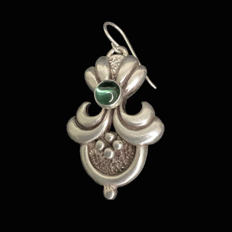 Tourmaline and Sterling Silver Earrings