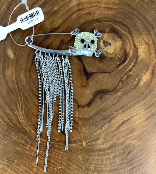 Sterling Silver Skull Pin