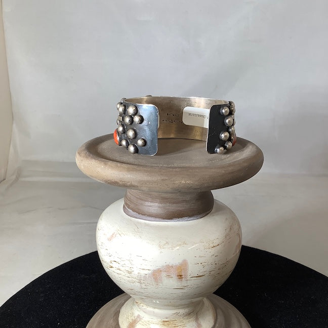 Ronnie Willie Sterling Silver and Coral Cuff