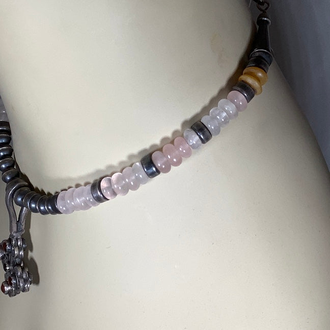 Sterling Silver & Rose Quartz Necklace